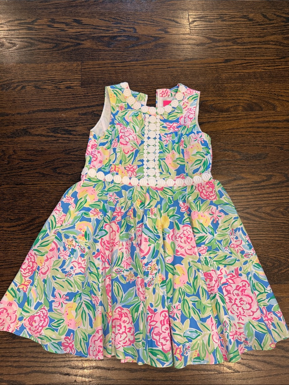 Lilly Pulitzer Girls Floral Sleeveless Dress in Pink, Blue & Green